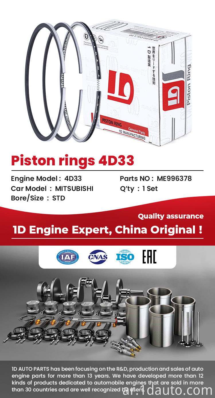 Piston Kit For Mitsubishi 4D33